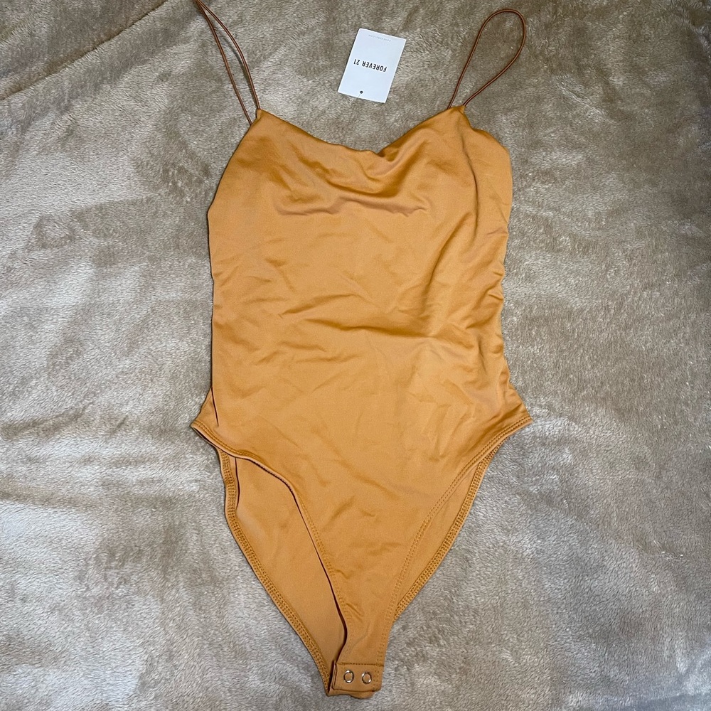 NWT Forever 21 Camel Brown Bodysuit Medium